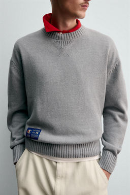 CHAMPION ® X ZARA STRIPED PATCH SWEATER  фото 6