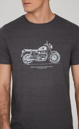 Футболка мужская с принтом F011-06-30 тёмно-серая - Fine joyce фото 4