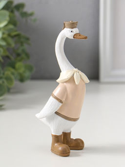 Сувенир полистоун "Гусь-морячок в бежевой рубашке" 14,5 см