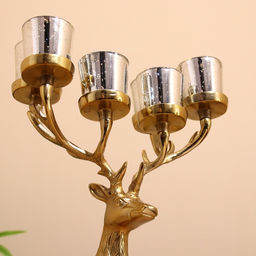 Подсвечник на 6 свечей «Олень», 23×28×41 см, алюминий