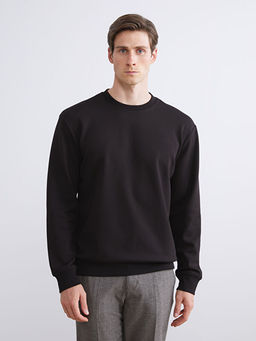 Bisiklet Yaka Nak??l? Erkek Sweatshirt