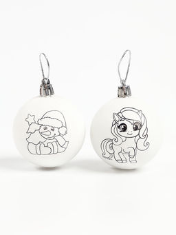 Елочные шары под раскраску «Лошадки» + краски, 2 шт., набор для творчества