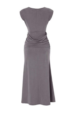 Kahverengi Bodycon Kolsuz Aksesuar Detayl? Midi Modal Orme Elbise TWOSS26EL00669 - Trendyolmilla фото 4