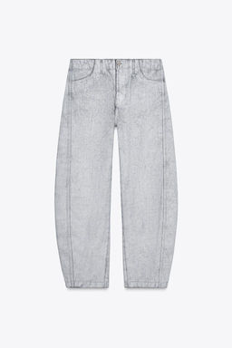 ZW COLLECTION TAPERED COATED MID-RISE JEANS - Zara фото 7