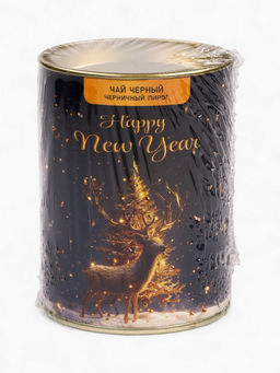 Чай черный подарочный новогодний Золотой олень, тубус, 50 г