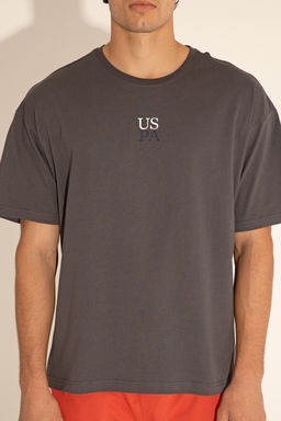 Футболка U.S. Polo Assn мужская антрацитовая из хлопка  фото 21