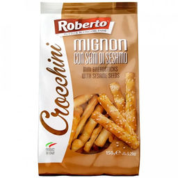 Палочки Хлебные Гриссини Кроккини миньон с кунжутом Roberto 150 г фото 4