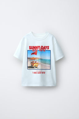 CAMISETA ESTAMPADO FOTOGRAF?A PLAYA / Blanco