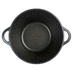 Кастрюля с антипригарным покрытием 7л, д30см Гранит, h14см, s0,4см, литые ручки, стеклянная крышка с пароотводом, подарочная упаковка (Россия) - Домашняя мода фото 3