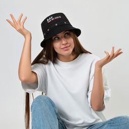 Панама мужская "Вау, как же пох*й" серый