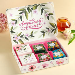 Чай подарочный «Любимой мамочке», весовой чай 40 г (2 шт. × 20 г)., чай в пакетиках 21.6 (12 шт. × 1.8 г).