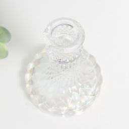 Стеклянный подсвечник на 1 свечу «Женева», d=2.2 см, прозрачный, голография, 10.5×7.7×7.7 см