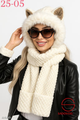 Шапка с отворотом и с ушками - Bruno фото 7