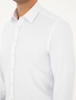 Beyaz Slim Fit Arm_rl_ Uzun Kollu G_mlek