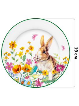 Набор 2 тарелок 19*19*1,5 см Кролик в цветочном поле, фарфор - Elan gallery фото 2