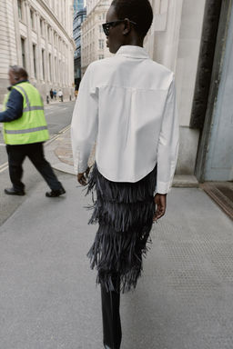 POPLIN SHIRT WITH RHINESTONE BUTTONS