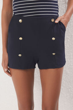 TRENDYOLMILLA Lacivert Gold Dugme Detayl? K?sa Sort & Bermuda TWOSS25SR00186  фото 3