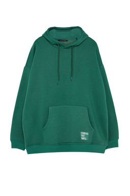 TRENDYOL MAN Antrasit Buyuk Beden Oversize Basic Rahat Kapusonlu Etiketli Ici Polarl? Sweatshirt TMNAW24AO00000 - Trendyolmilla фото 6