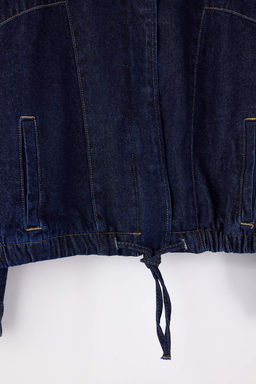 Koyu Mavi Dik Yaka Bomber Denim Ceket TWOSS26CE00003 - Trendyolmilla фото 2