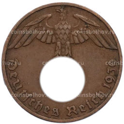 Монета 1 рейхспфенниг 1939 года B Германия