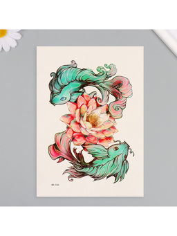 Цена за 2 шт. Переводная тату на тело цветная Нежные рыбы, 26.1?14.6 см