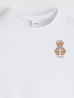 Bisiklet Yaka Bask?l? K?z ?ocuk ?ortlu Pijama Tak?m?