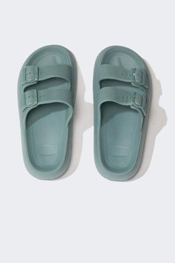 Мужские тапочки Eva на толстой подошве с двойной полосой - Defacto фото 7