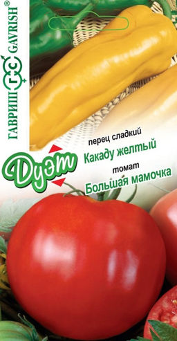 Томат Большая мамочка 0,05г + Перец сладкий Какаду желтый 0,05г (Гавриш)