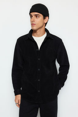 TRENDYOL MAN Siyah Unisex Regular Fit Yan Cepli Polar Kal?n K?sl?k Rahat Gomlek Ceket TMNAW24GO00082 - Trendyolmilla фото 6