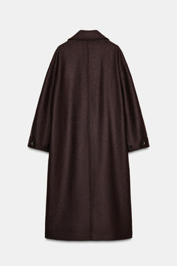 COAT WITH COMBINED LEATHER EFFECT COLLAR - Zara фото 13