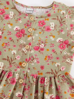 Bisiklet Yaka Desenli Uzun Kollu K?z ?ocuk Elbise - Waikiki фото 3