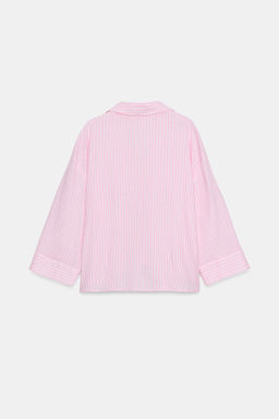 CAMISA FLUIDA CON LINO / Rosa / Blanco - Zara фото 7