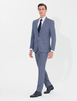 Lacivert Slim Fit Tak_m Elbise