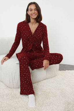 Trendyolmilla Lacivert %100 Pamuklu Galaksi Desenli Orme Pijama Tak?m? THMAW25PT00097  фото 11