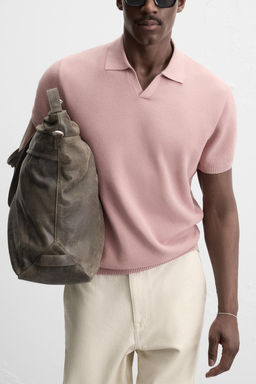 TEXTURED KNIT POLO SHIRT - Zara фото 7
