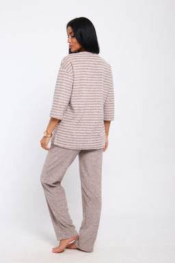 Костюм 375711 домашний махровый в полоску