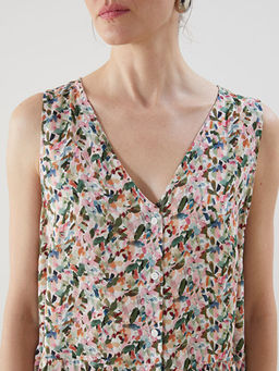 V Yaka ?i?ekli A Kesim Elbise