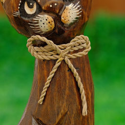 Сувенир «Кошка с бантом, ушки в горошек», 30×10×3 см, дерево