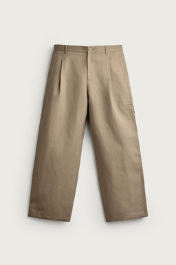 PANTAL?N RELAXED FIT PLIEGUES / Beige - Zara фото 7