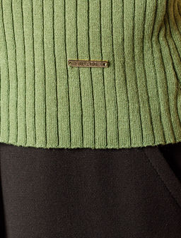 Джемпер Vilatte из вискозы с нейлоном зелёный  фото 3