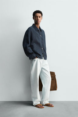 REGULAR FIT 100% LINEN JACKET - Zara фото 4