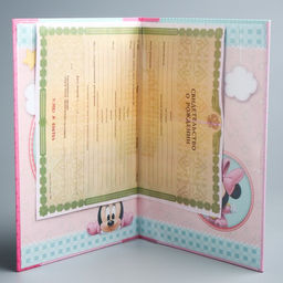 Свидетельство о рождении Минни малышка, Минни Маус, размер файла 21х30 см Disney (новый формат свидетельства)  фото 3