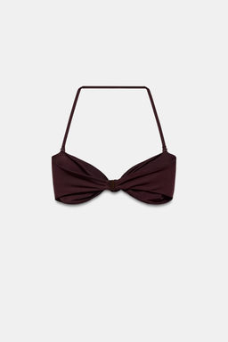 TOP BIKINI BANDEAU NUDO / Marr?n - Zara фото 4