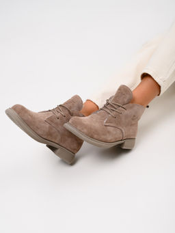 Ботинки 308.патрицияka.Капучино замша/мех