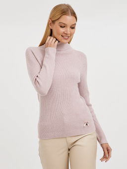 водолазка женская в розовом цвете в рубчик - Glenfield фото 3