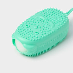 Щётка массажная силиконовая для тела с поролоном Доляна «Мышонок», зелёная