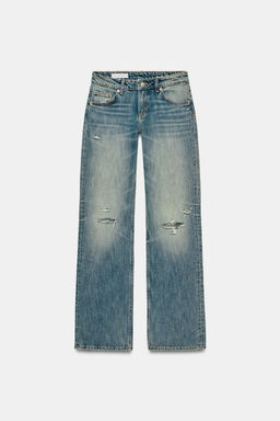 JEANS TRF WIDE LEG TIRO BAJO / Azul / Verde - Zara фото 8