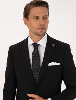 Siyah Slim Fit Tak_m Elbise
