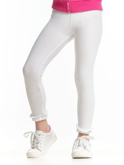 Лосины однотонные с рюшей UD 0298 белый