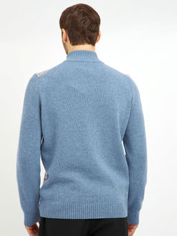 водолазка мужская в голубом цвете с узором - Glenfield фото 5